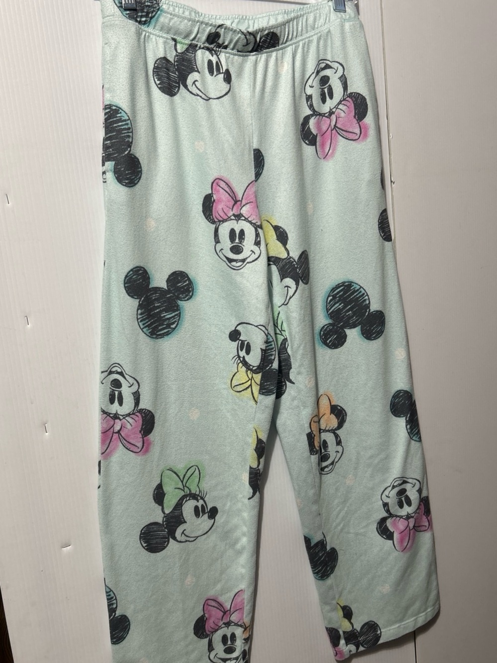 Disney Mint Minnie Mouse Pajama Pants with Pastel Bows
